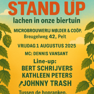 0.0001 GET UP-STAND UP lachen in onze BIERTUIN